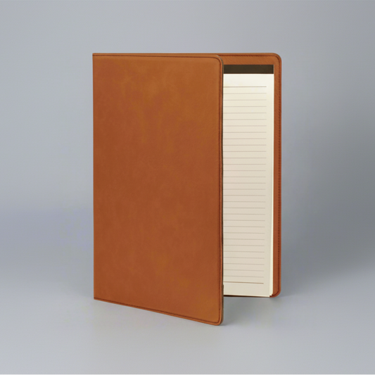 Leatherette Portfolio - Light Brown/Black