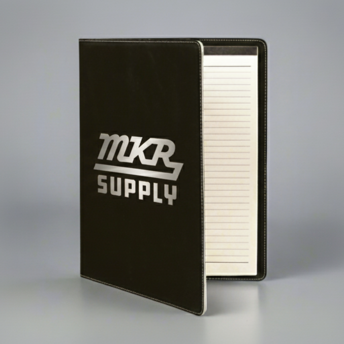 Leatherette Portfolio - Black/Silver
