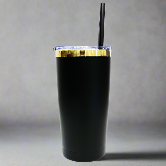 20oz Mirror Gold Plated Tumbler - Black