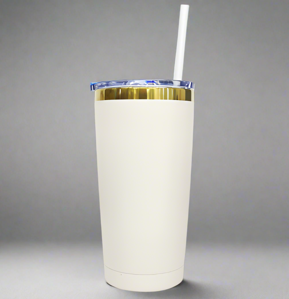 20oz Mirror Gold Plated Tumbler - Cream