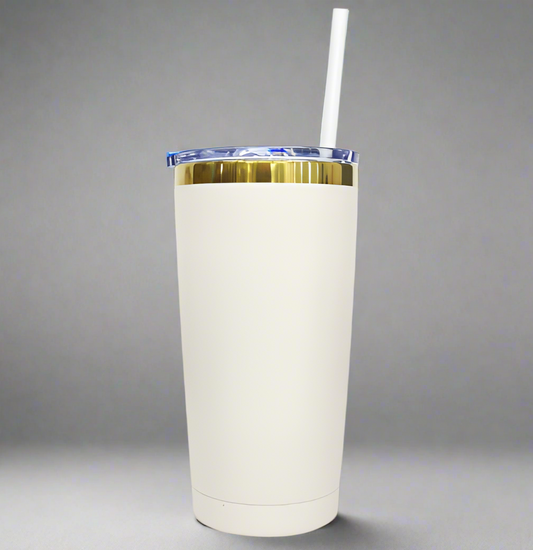 20oz Mirror Gold Plated Tumbler - Cream