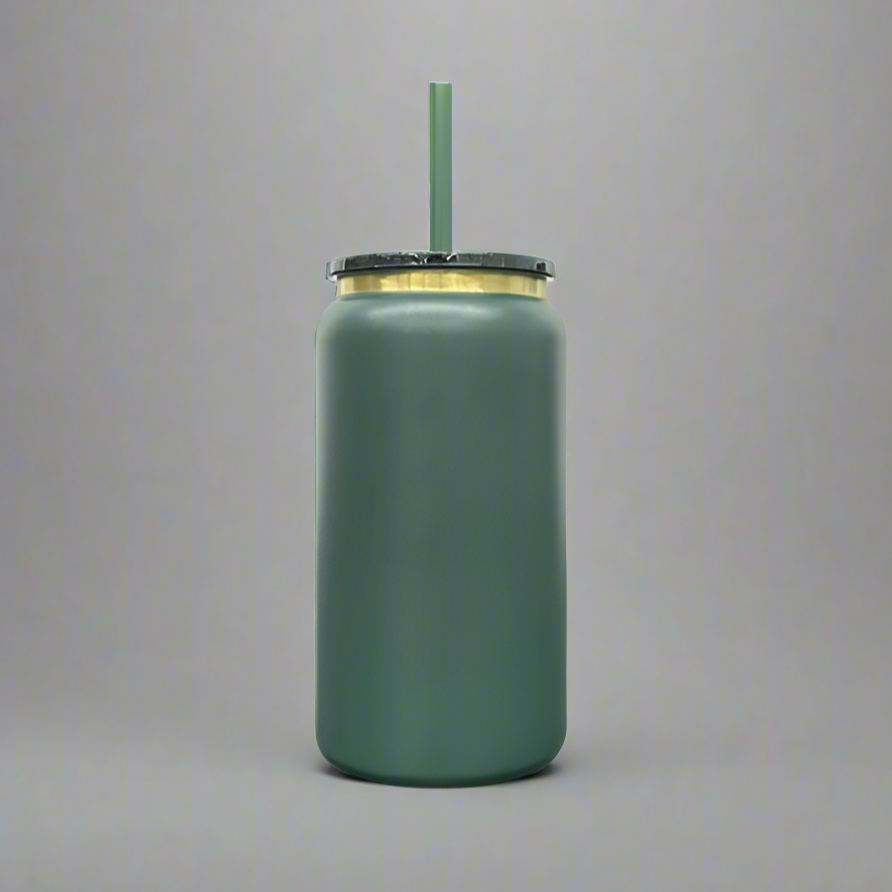 16oz Gold Plated Tumbler - Forest Green