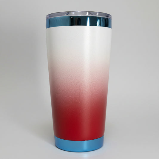 20oz Blue Plated Tumbler - Ombre Red
