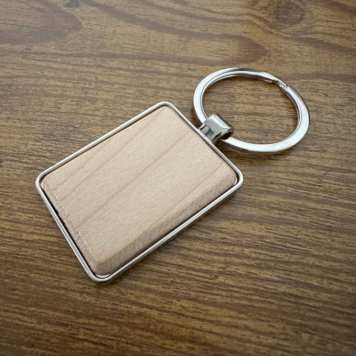 Wooden Rectangle Keychain