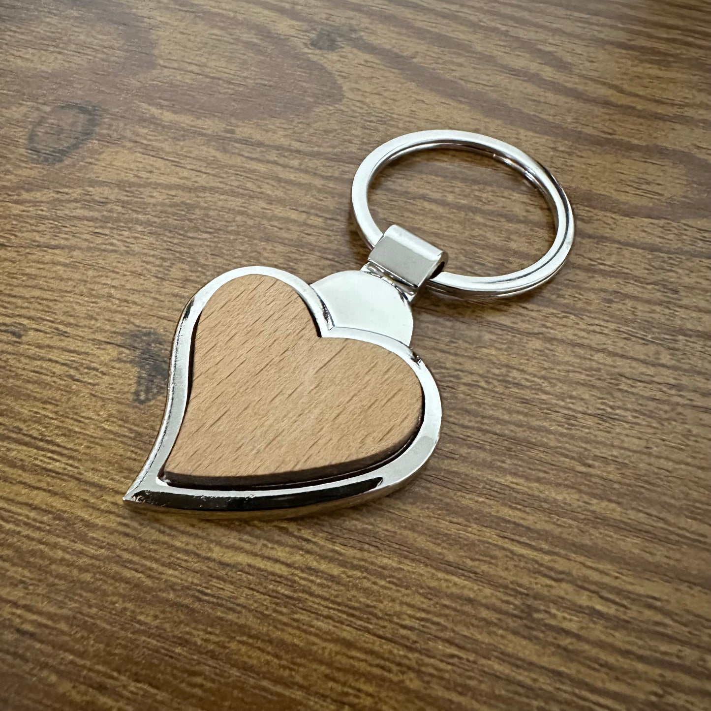 Wooden Heart Keychain