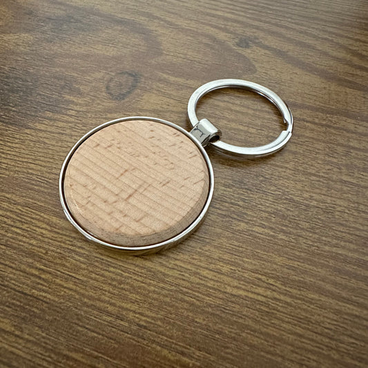 Wooden Round Keychain