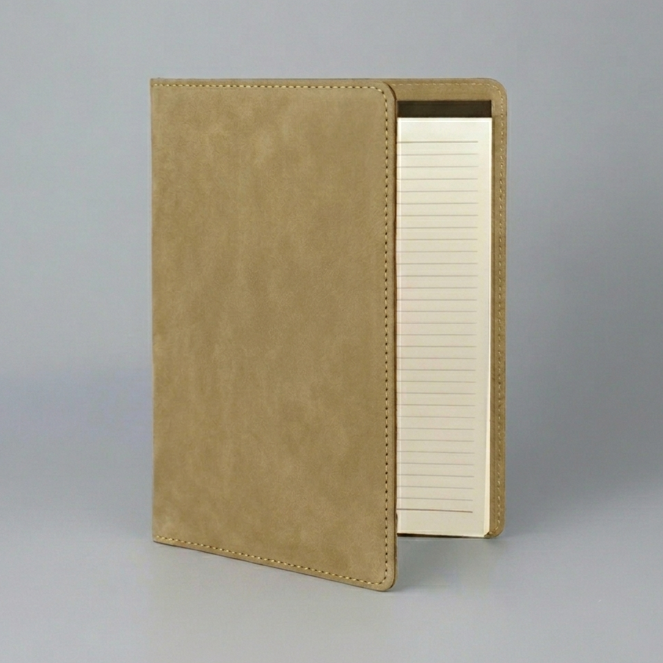 Leatherette Portfolio -Tan/Black
