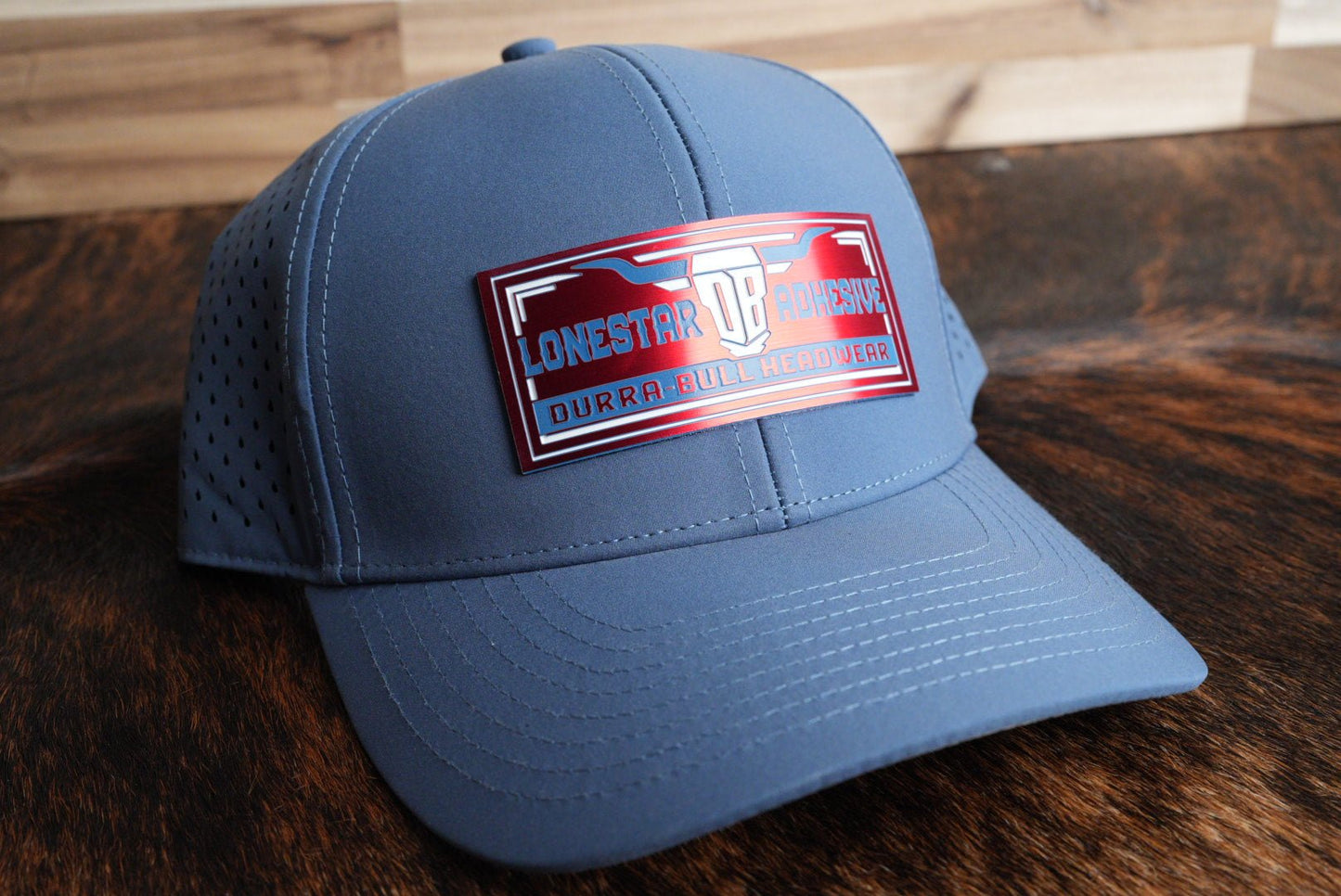 Acrylic: Red Stainless / Blue / White TriLayer Durra-Bull™ Laserable Panels (12"x24")