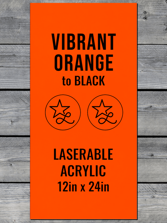Acrylic: Vibrant Orange / Black Durra-Bull™ Laserable Panels (12"x24")