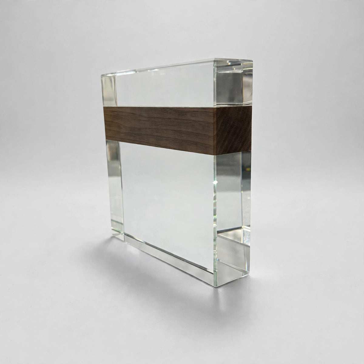K9 Crystal Block with Wood Band - angled view