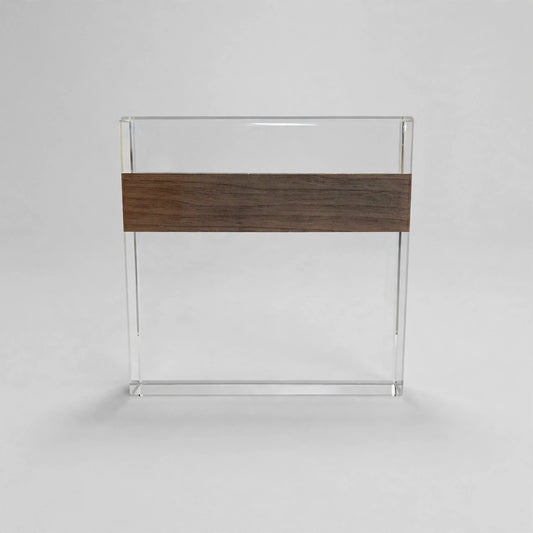 K9 Crystal Block with Wood Band - front view