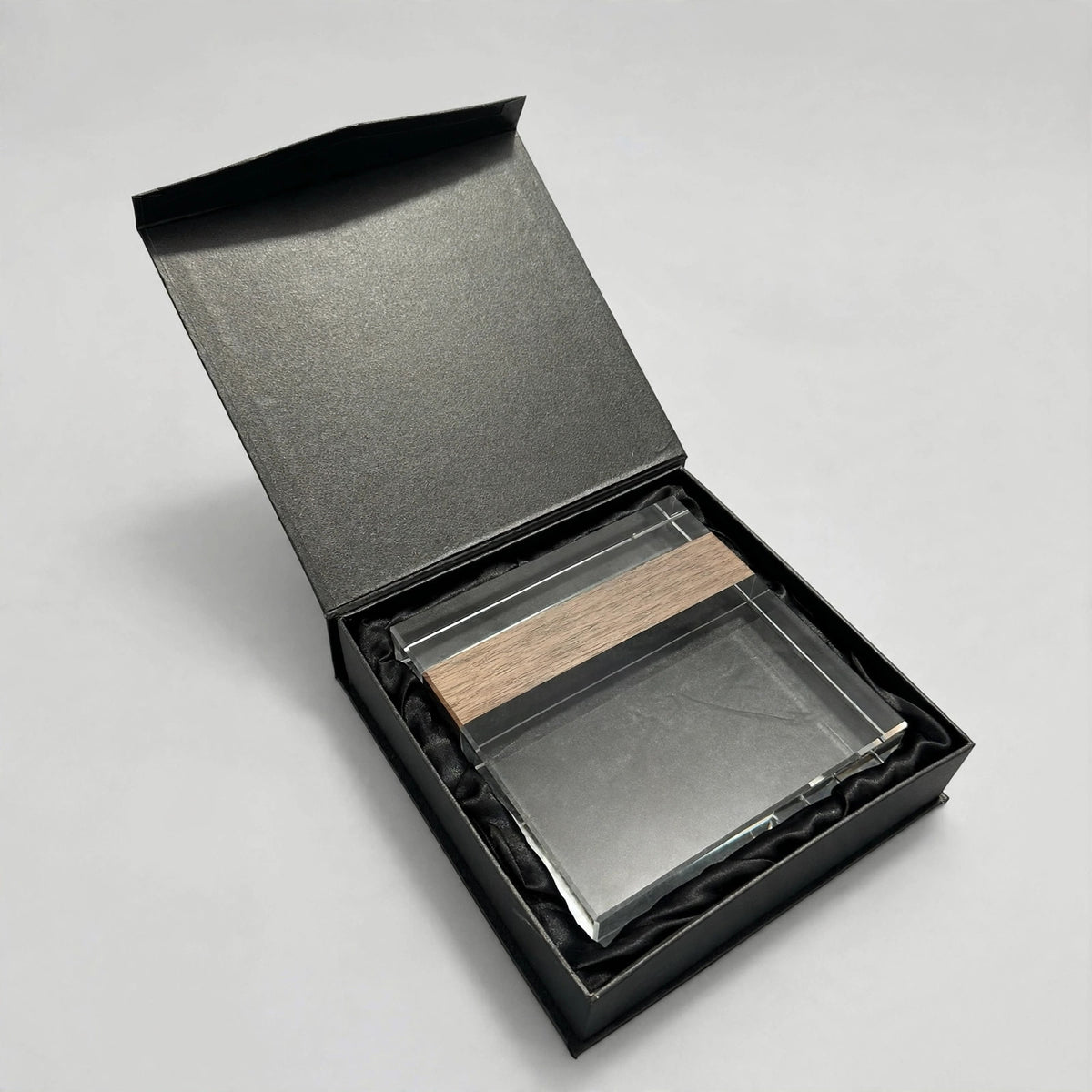 K9 Crystal Block with Wood Band in premium gift box
