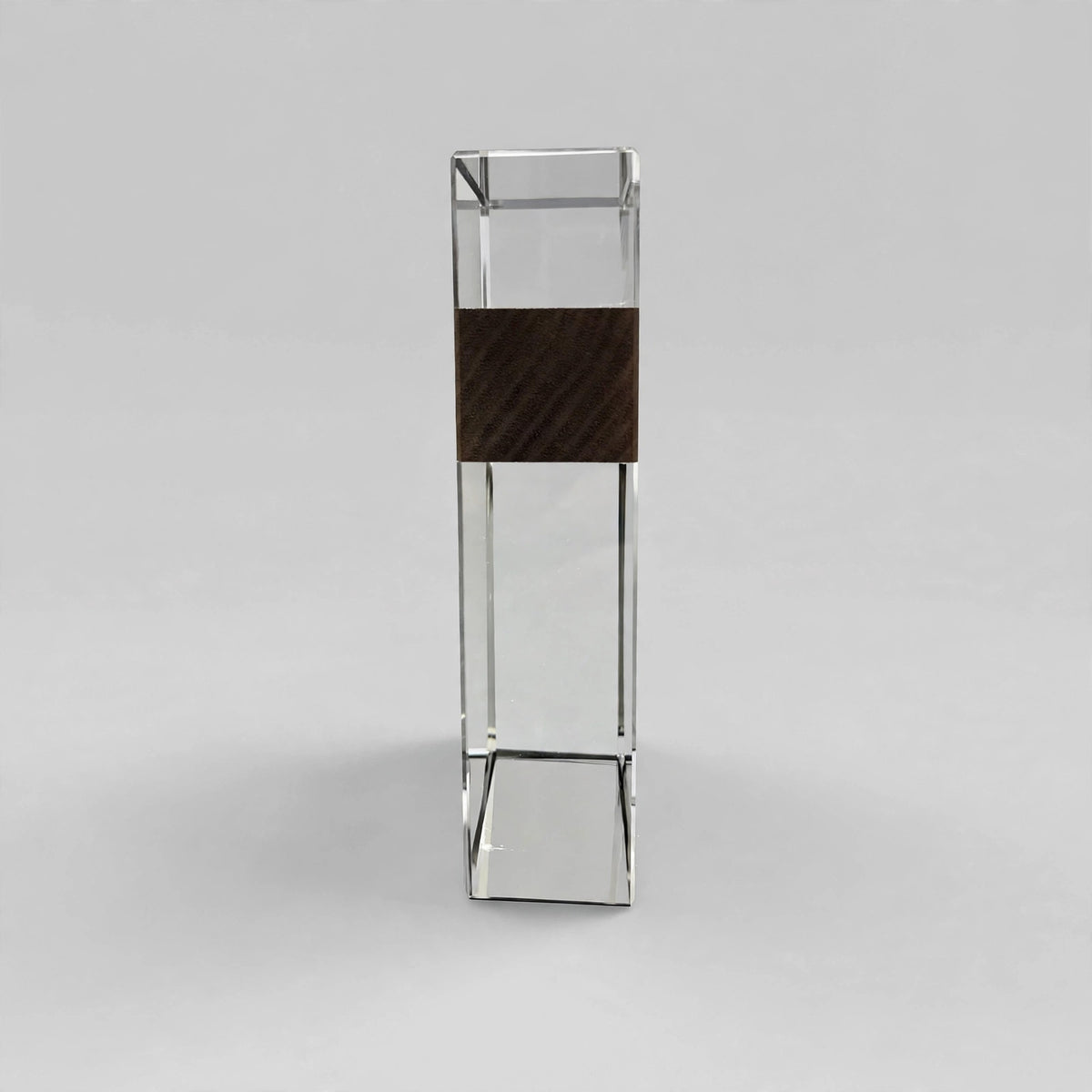 K9 Crystal Block with Wood Band - side view