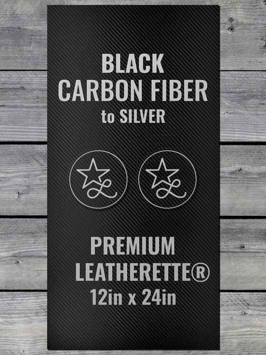 Black Carbon Fiber / Silver Durra-Bull Premium Leatherette® Sheets (12x24)