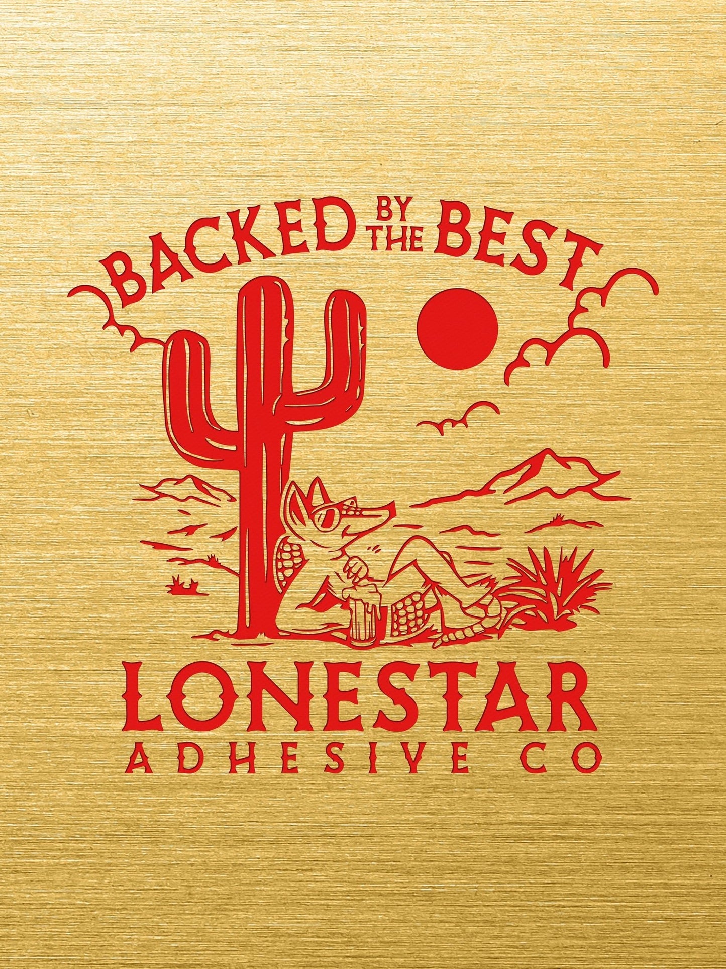 Acrylic: Brushed Antique Gold / Red Durra-Bull™ Laserable Panels (12"x24")