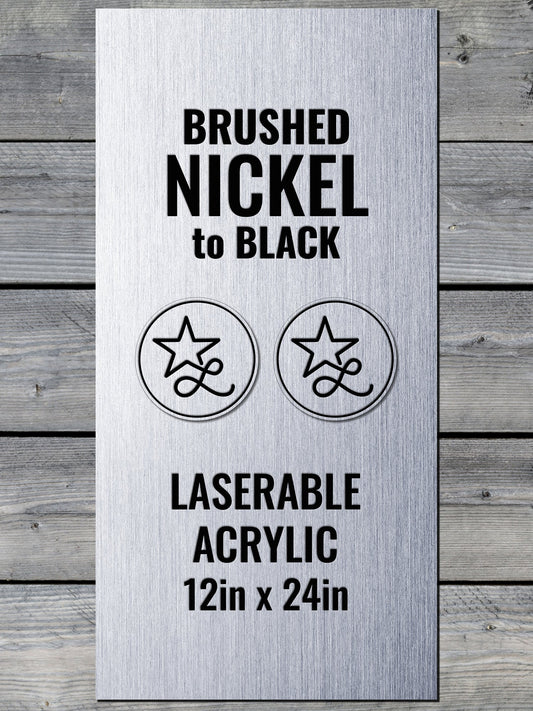 Acrylic: Brushed Nickel / Black Durra-Bull™ Laserable Panels (12"x24")