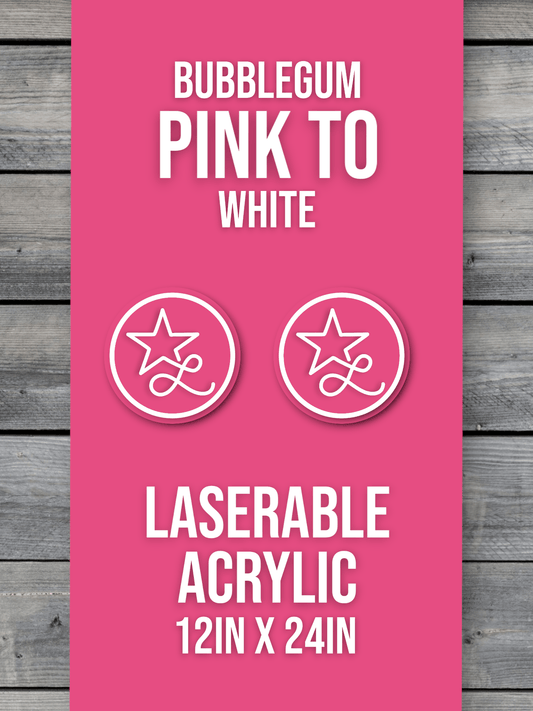Acrylic: Bubblegum Pink / White Durra-Bull™ Laserable Panels (12"x24")