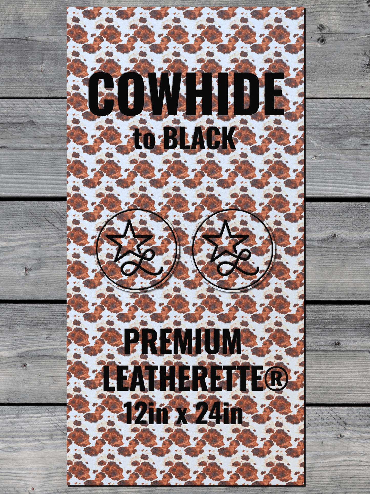 Cowhide / Black Durra-Bull Premium Leatherette® Sheets (12x24)