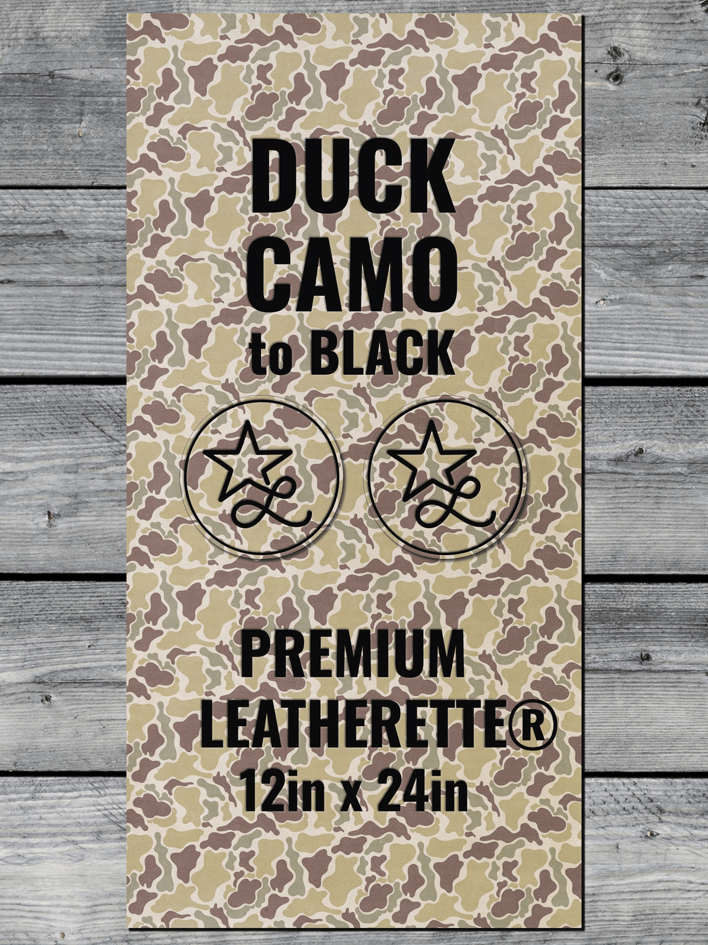 Duck Camo / Black Durra-Bull Premium Leatherette® Sheets (12x24)