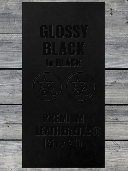 Glossy Black / Black Durra-Bull Premium Leatherette® Sheets (12x24)