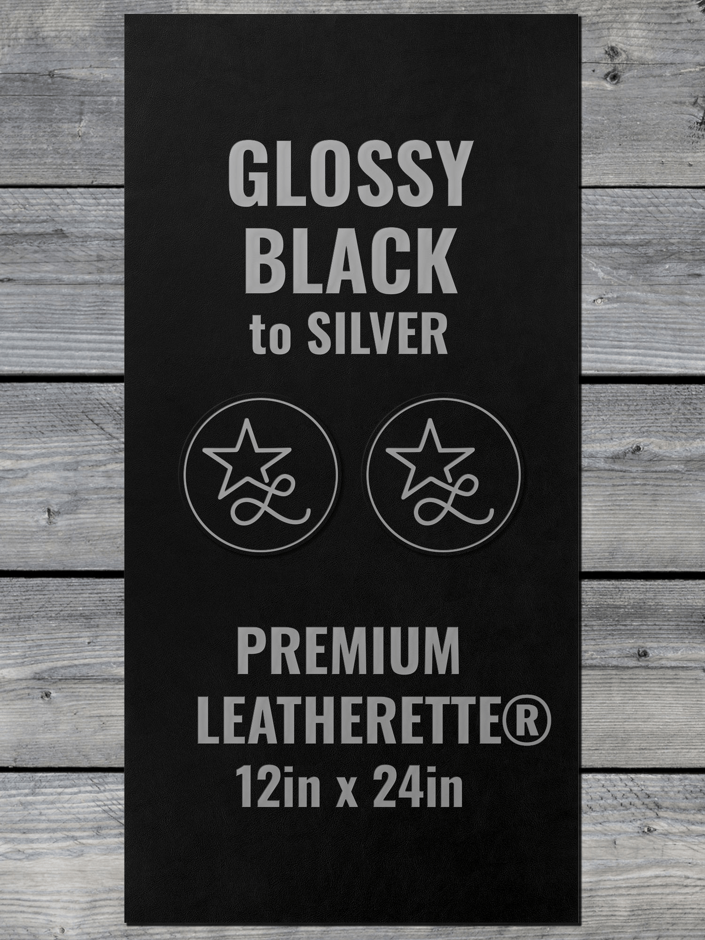 Glossy Black / Silver Durra-Bull Premium Leatherette® Sheets (12x24)