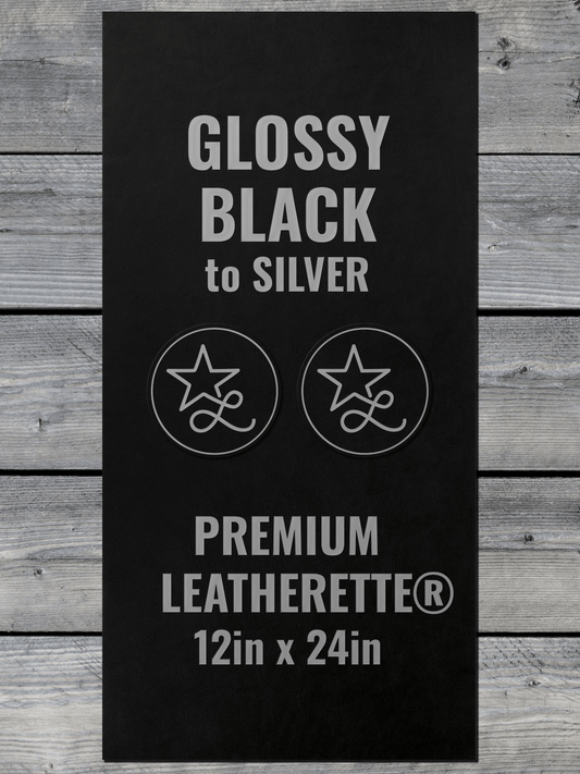 Glossy Black / Silver Durra-Bull Premium Leatherette® Sheets (12x24)
