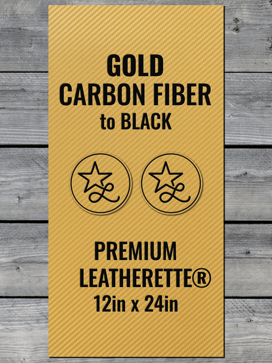 Gold Carbon Fiber / Black Durra-Bull Premium Leatherette® Sheets