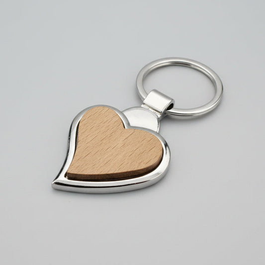 Wooden Heart Keychain