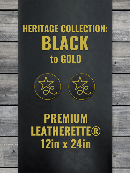 Heritage Collection: Black / Gold Durra-Bull Premium Leatherette® Sheets (12x24)