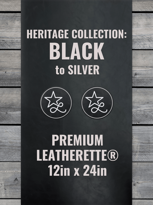 Heritage Collection: Black / Silver Durra-Bull Premium Leatherette® Sheets (12x24)