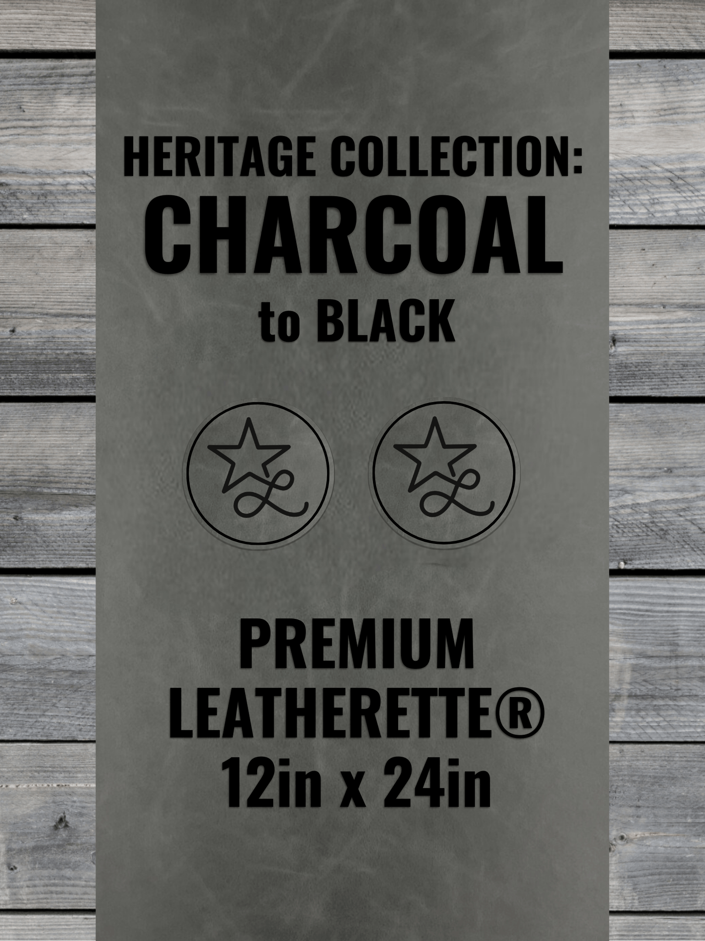 Heritage Collection: Charcoal Durra-Bull Premium Leatherette® Sheets (12x24)