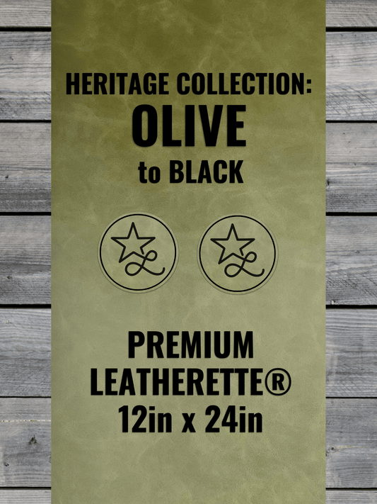 Heritage Collection: Olive / Black Durra-Bull Premium Leatherette® Sheets (12x24)