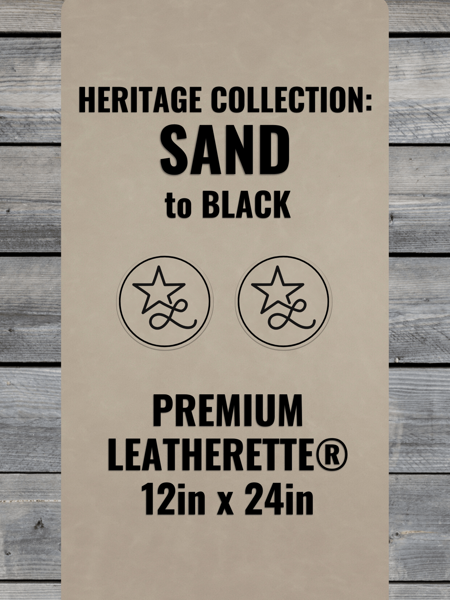 Heritage Collection: Sand / Black Durra-Bull Premium Leatherette® Sheets (12x24)
