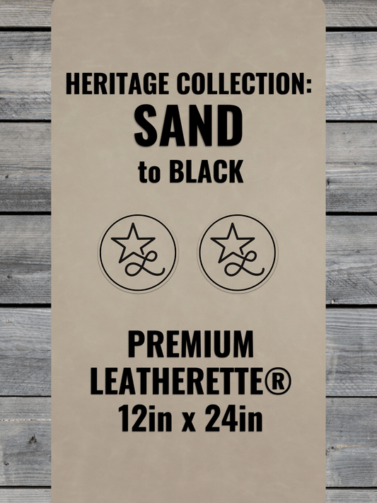 Heritage Collection: Sand / Black Durra-Bull Premium Leatherette® Sheets (12x24)