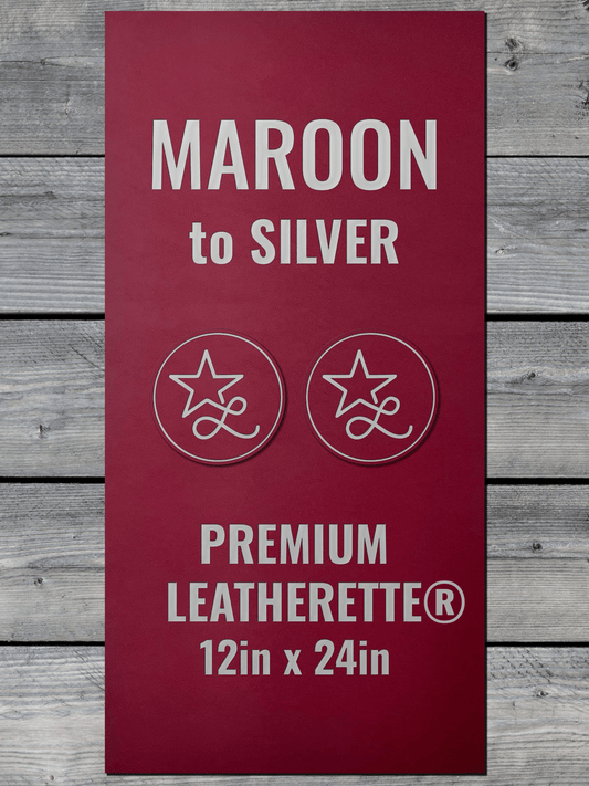 Maroon / Silver Durra-Bull Premium Leatherette® Sheets (12x24)