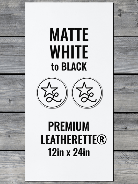 Matte White / Black Durra-Bull Premium Leatherette® Sheets (12x24)