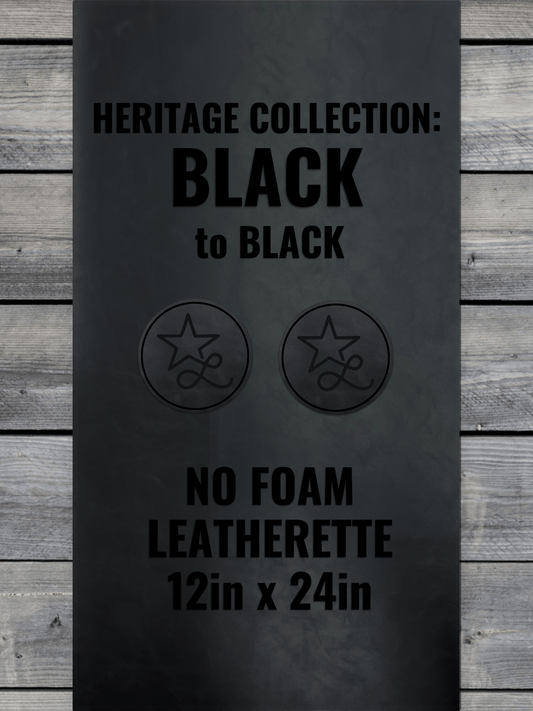 NO-FOAM Heritage Collection Black/Black Durra-Bull Leatherette Sheets (12x24)