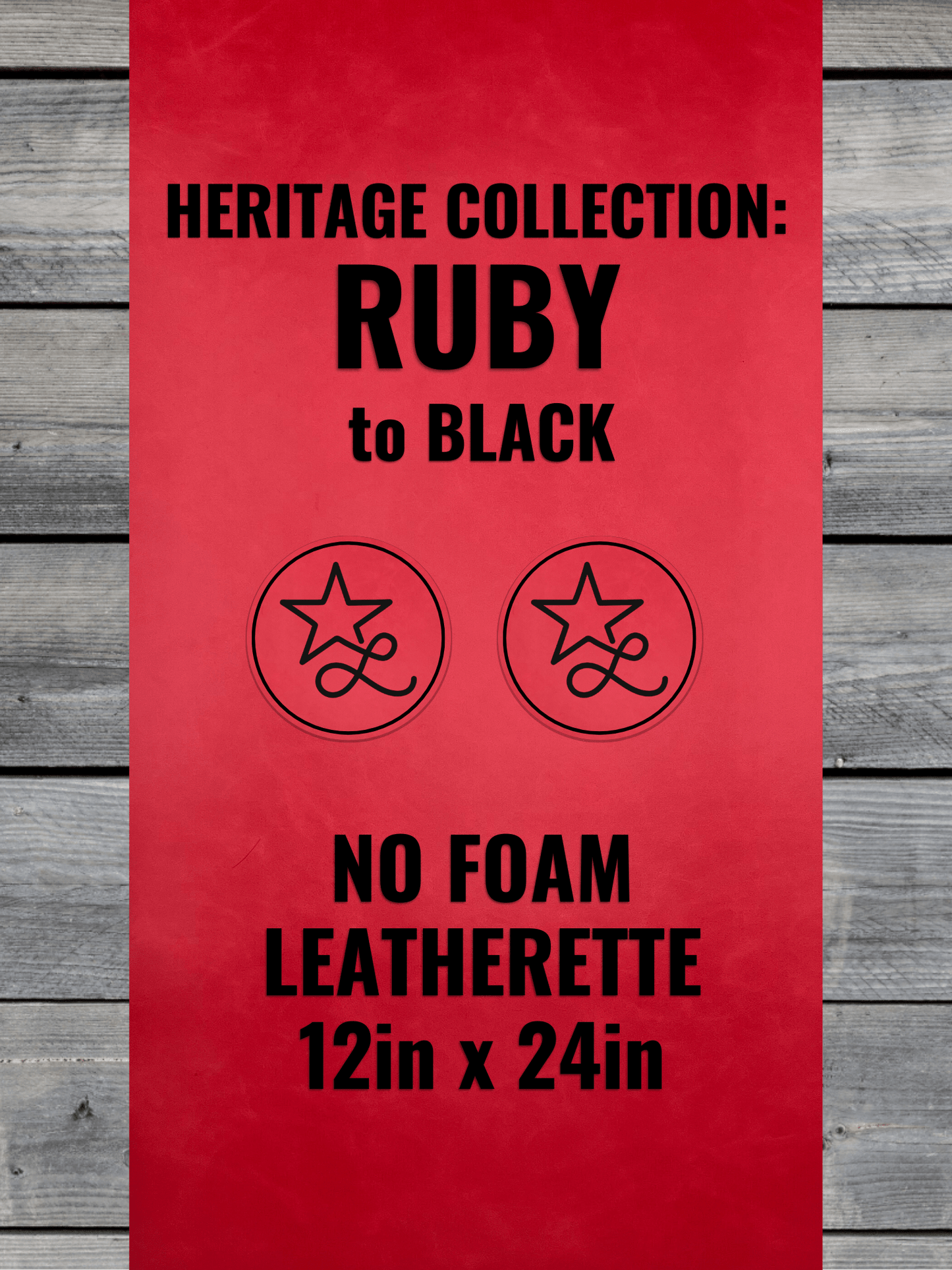 NO-FOAM Heritage Collection Ruby/Black Durra-Bull Leatherette Sheets (12x24)