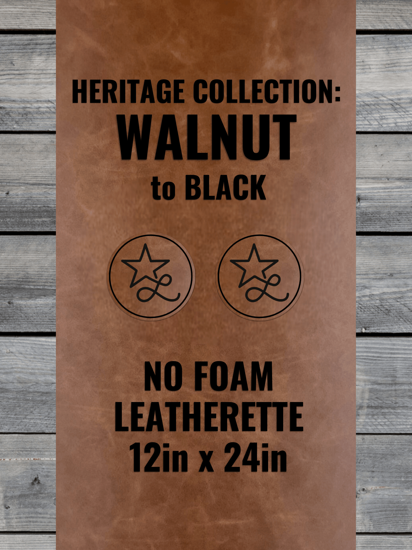 NO-FOAM Heritage Collection Walnut/Black Durra-Bull Leatherette Sheets (12x24)