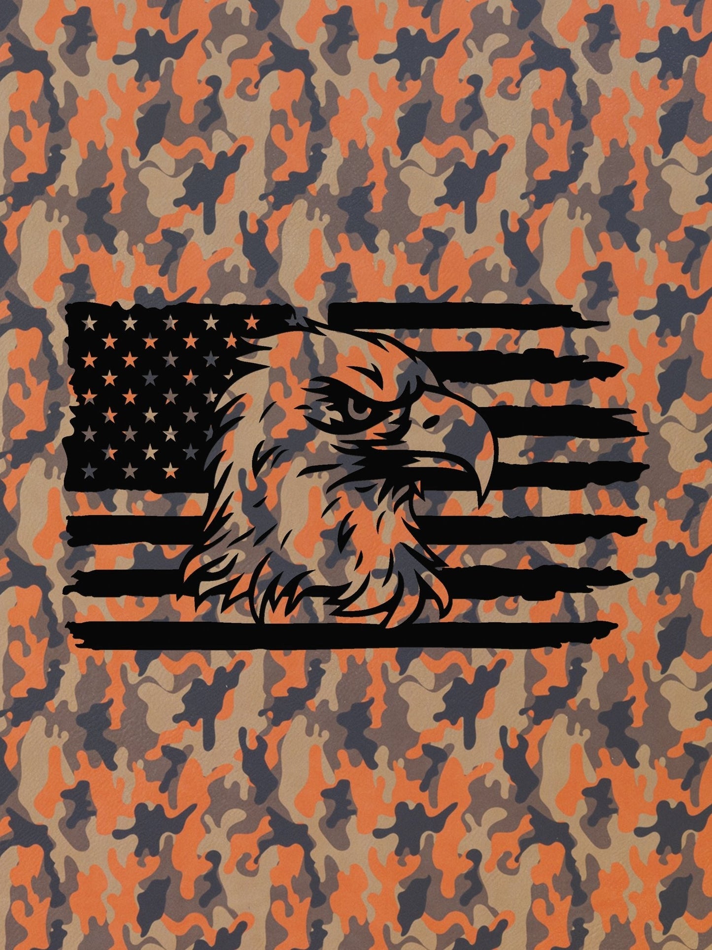 Orange Camo / Black Durra-Bull Premium Leatherette® Sheets (12x24)