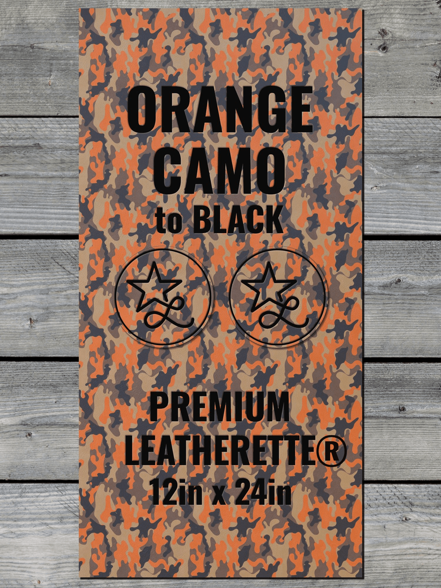 Orange Camo / Black Durra-Bull Premium Leatherette® Sheets (12x24)