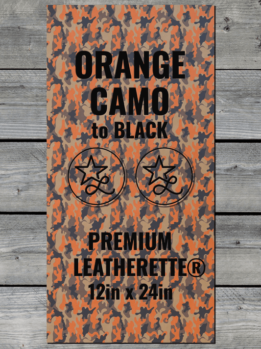 Orange Camo / Black Durra-Bull Premium Leatherette® Sheets (12x24)