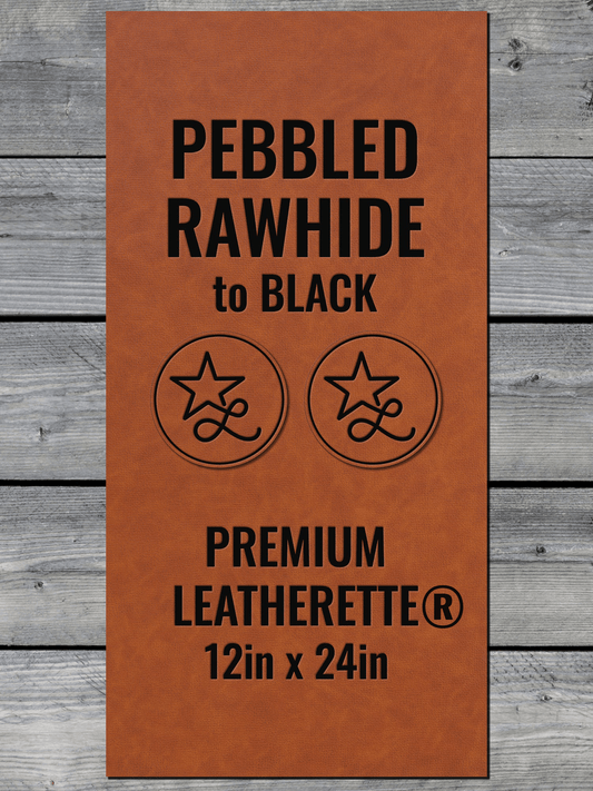 Pebbled Rawhide / Black Durra-Bull Premium Leatherette® Sheets (12x24)