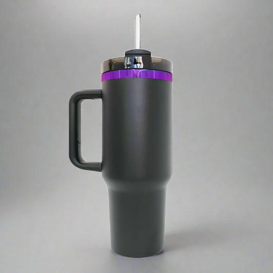 40oz Purple Plated Tumbler - Black