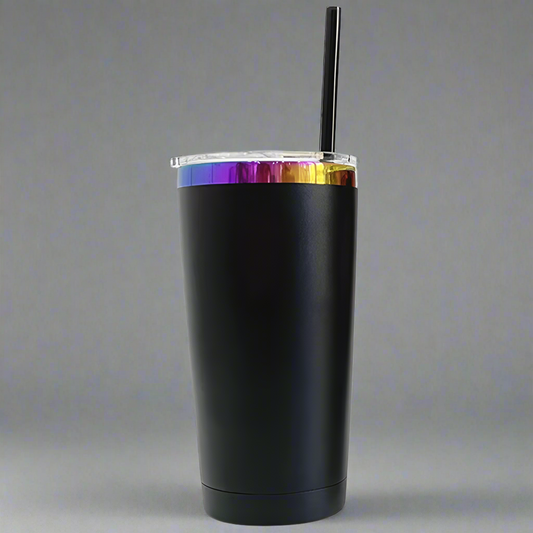 20oz Rainbow Plated Tumbler - Black