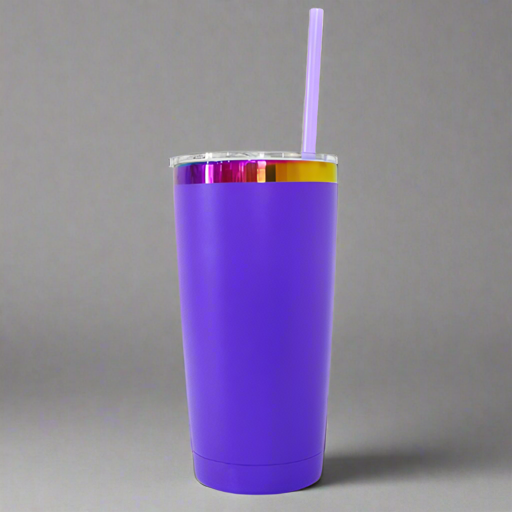 20oz Rainbow Plated Tumbler - Purple