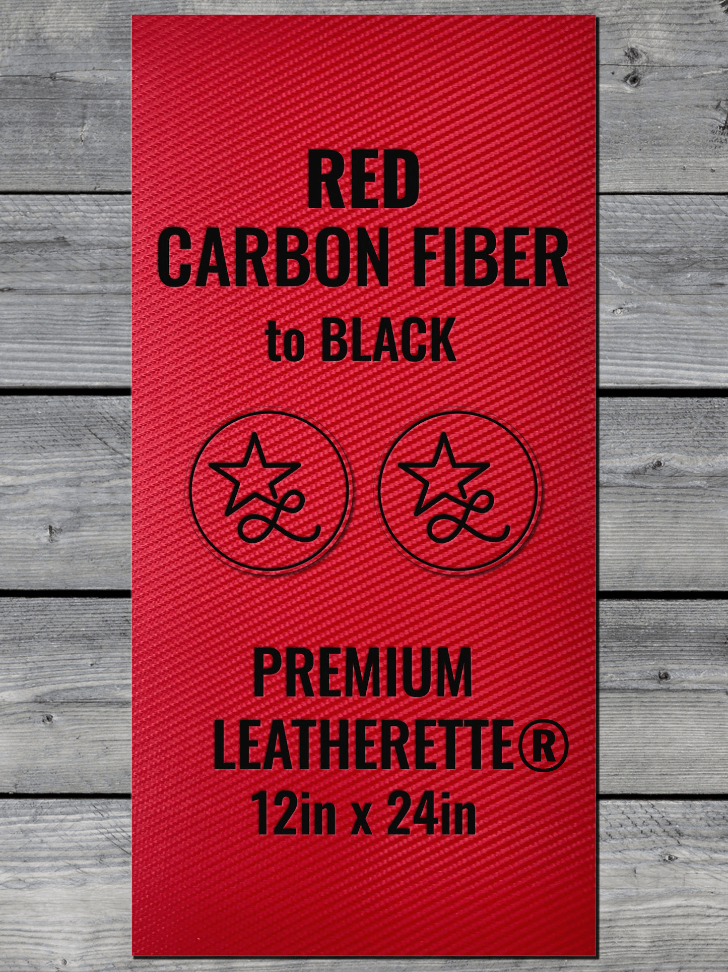 Red Carbon Fiber / Black Durra-Bull Premium Leatherette® Sheets (12x24)