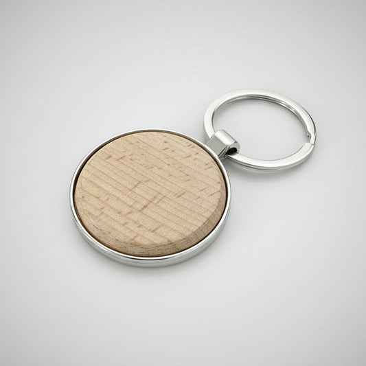 Wooden Round Keychain