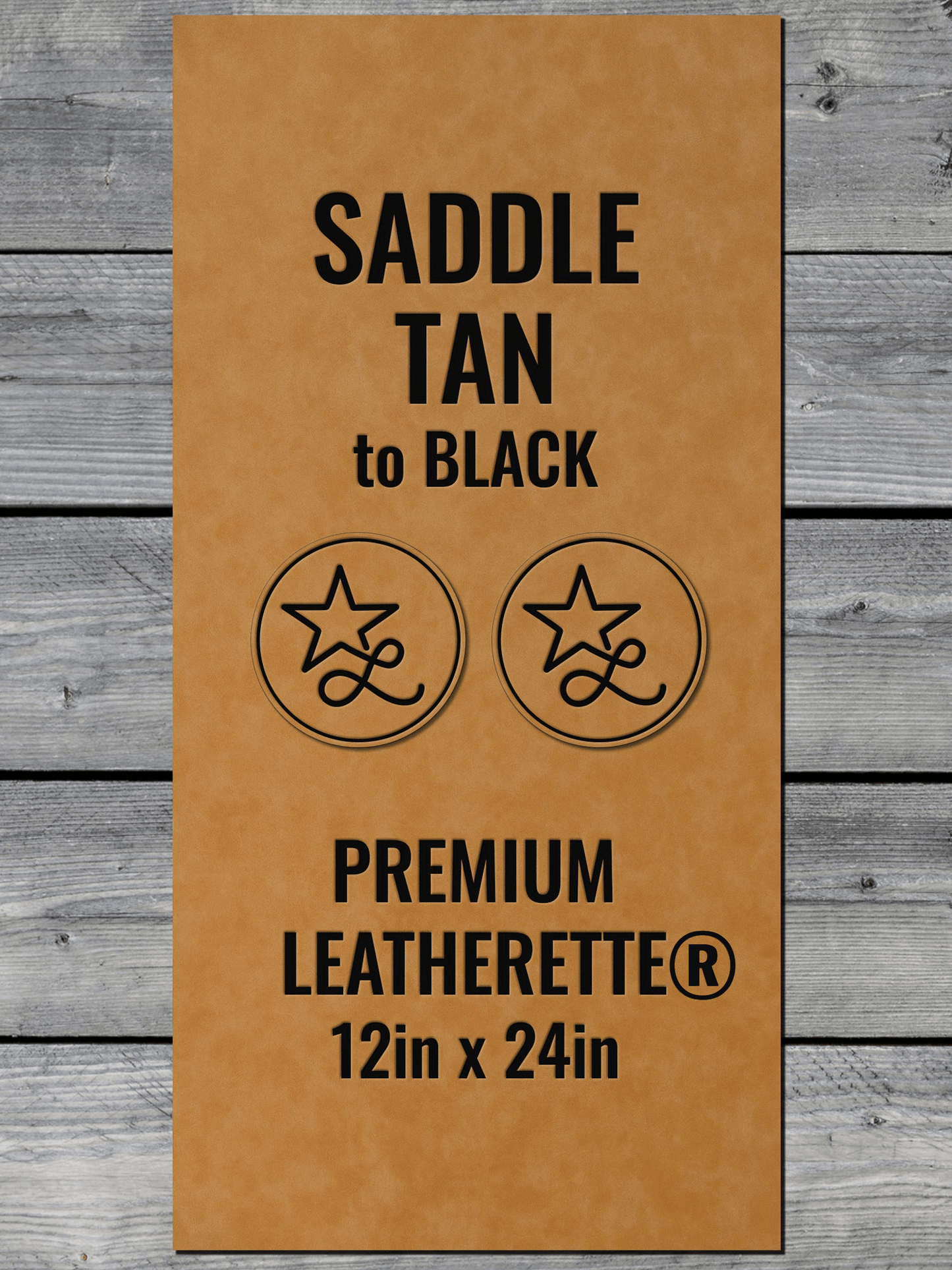 Saddle Tan / Black Durra-Bull Premium Leatherette® Sheets (12x24)
