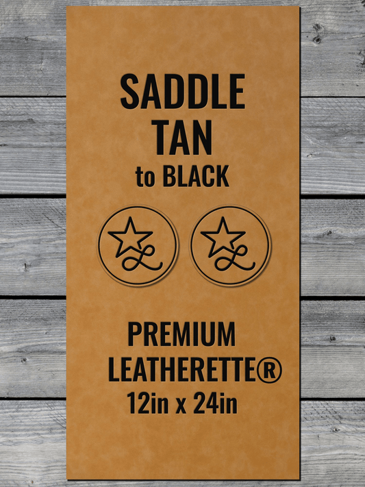 Saddle Tan / Black Durra-Bull Premium Leatherette® Sheets (12x24)